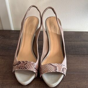 Charles & Keith Snakeskin Patterned Slingback Heels